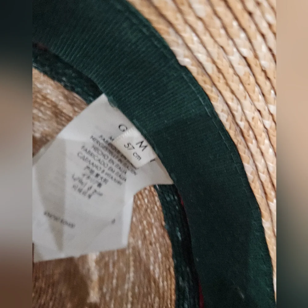 Gucci Trilby Straw Hat with Red and Green Stripe Size M EUC COMES W/ TAGS& BOX - Picture 9 of 16